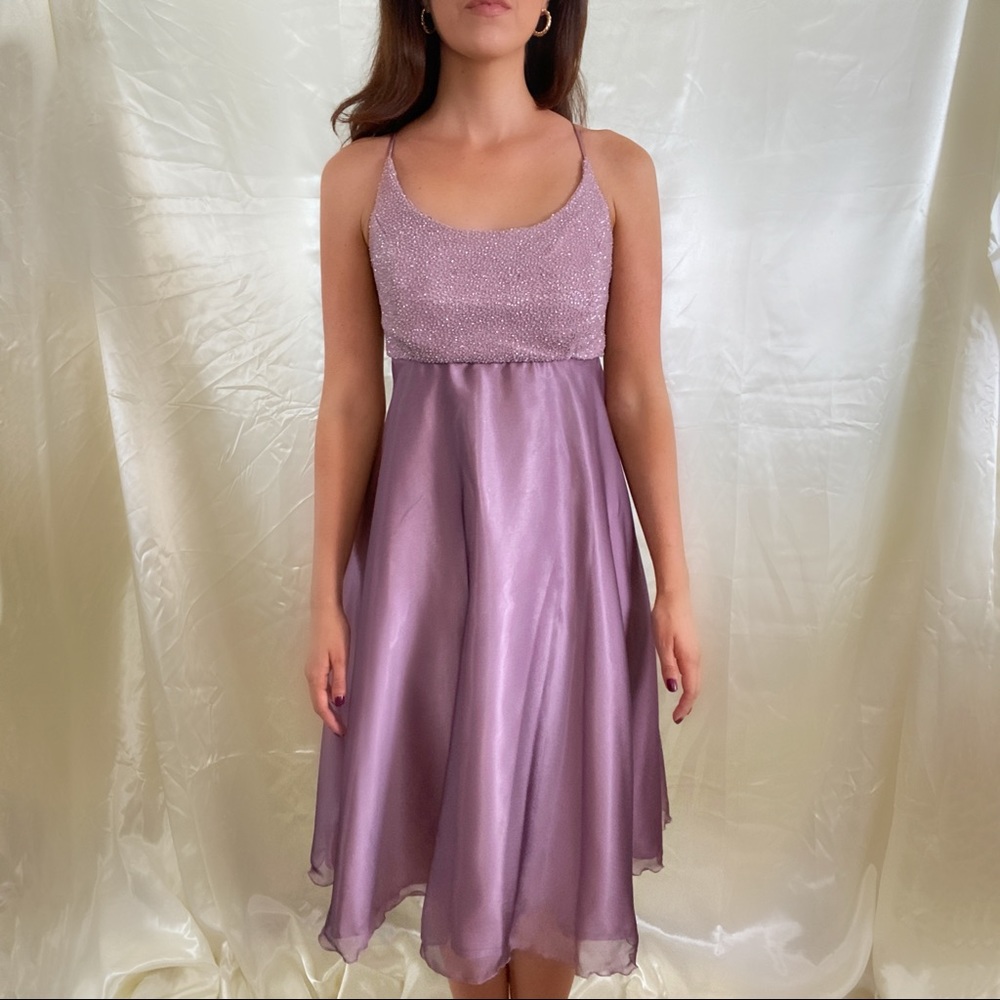 Vintage lilac beaded dress - Picture 1 of 7